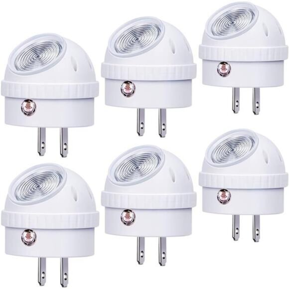 Plug-in Night Lights,Warm White LED Nightlight,360° Rotation,Dusk to Dawn Sensor - Picture 1 of 7